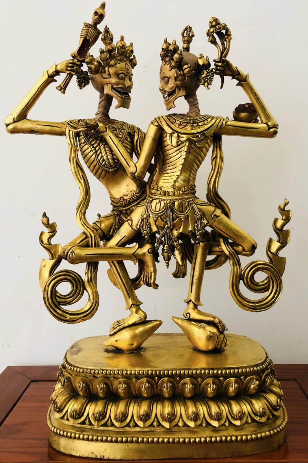 20'' Tibet Old Shri Chitipati Buddha Copper Statue 20'' Tibet Old Shri Chitipati Buddha Copper Statue