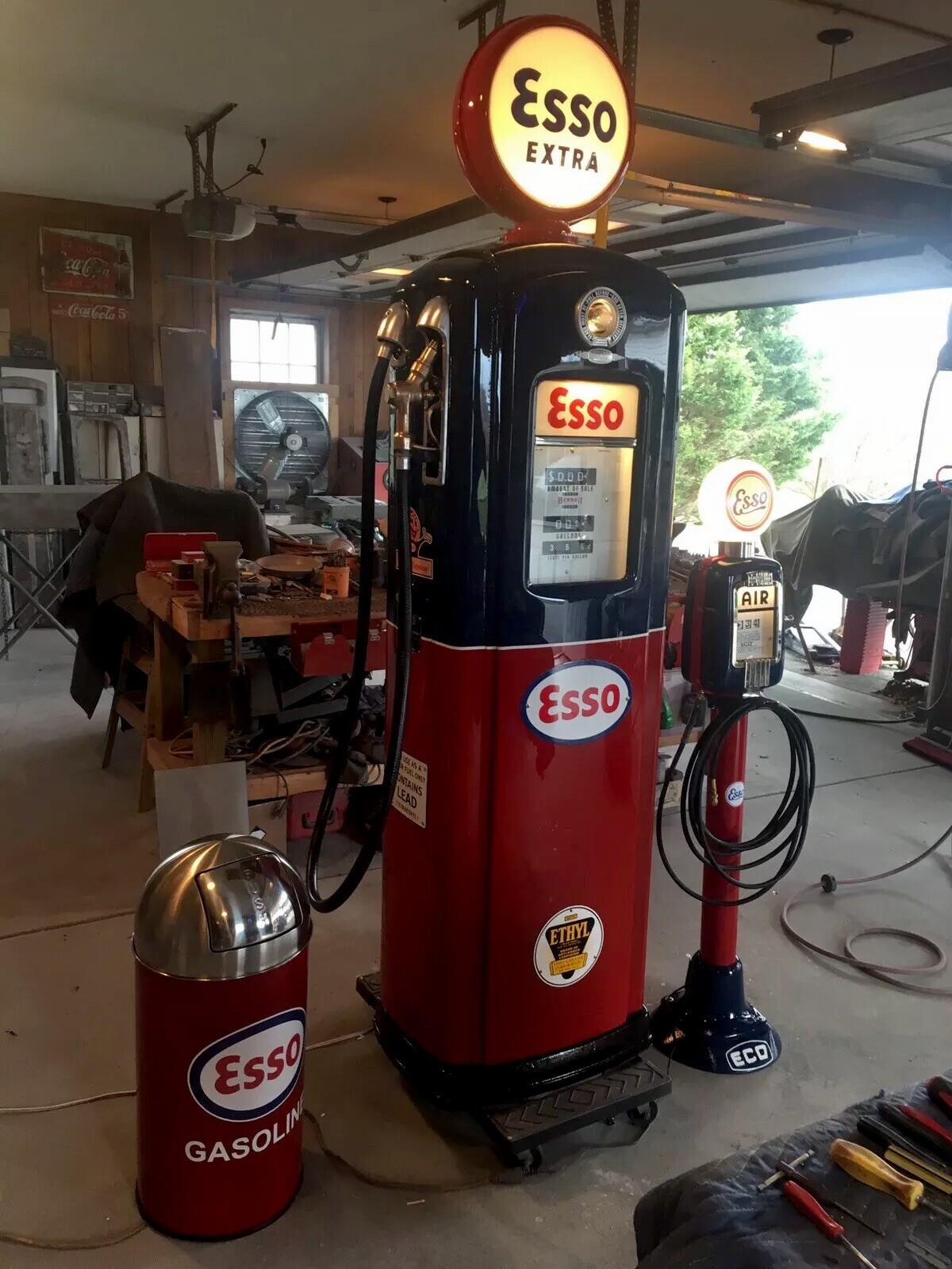 Vintage Esso Bennett Gas Pump Eco  Air Meter Gas Oil Esso Station