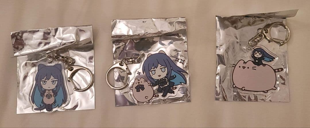 Ado x Pusheen 3 types of acrylic keychains, complete set