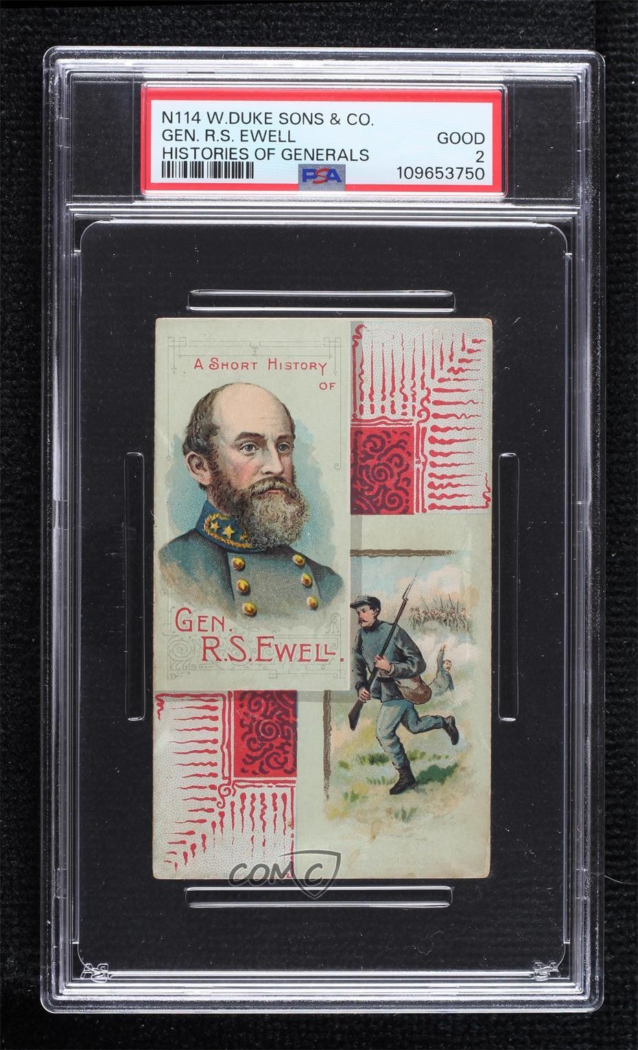 1888 Duke's Histories of Generals Tobacco N114 Richard Ewell PSA 2 04le 1888 Duke's Histories of Generals Tobacco N114 Richard Ewell PSA 2 04le
