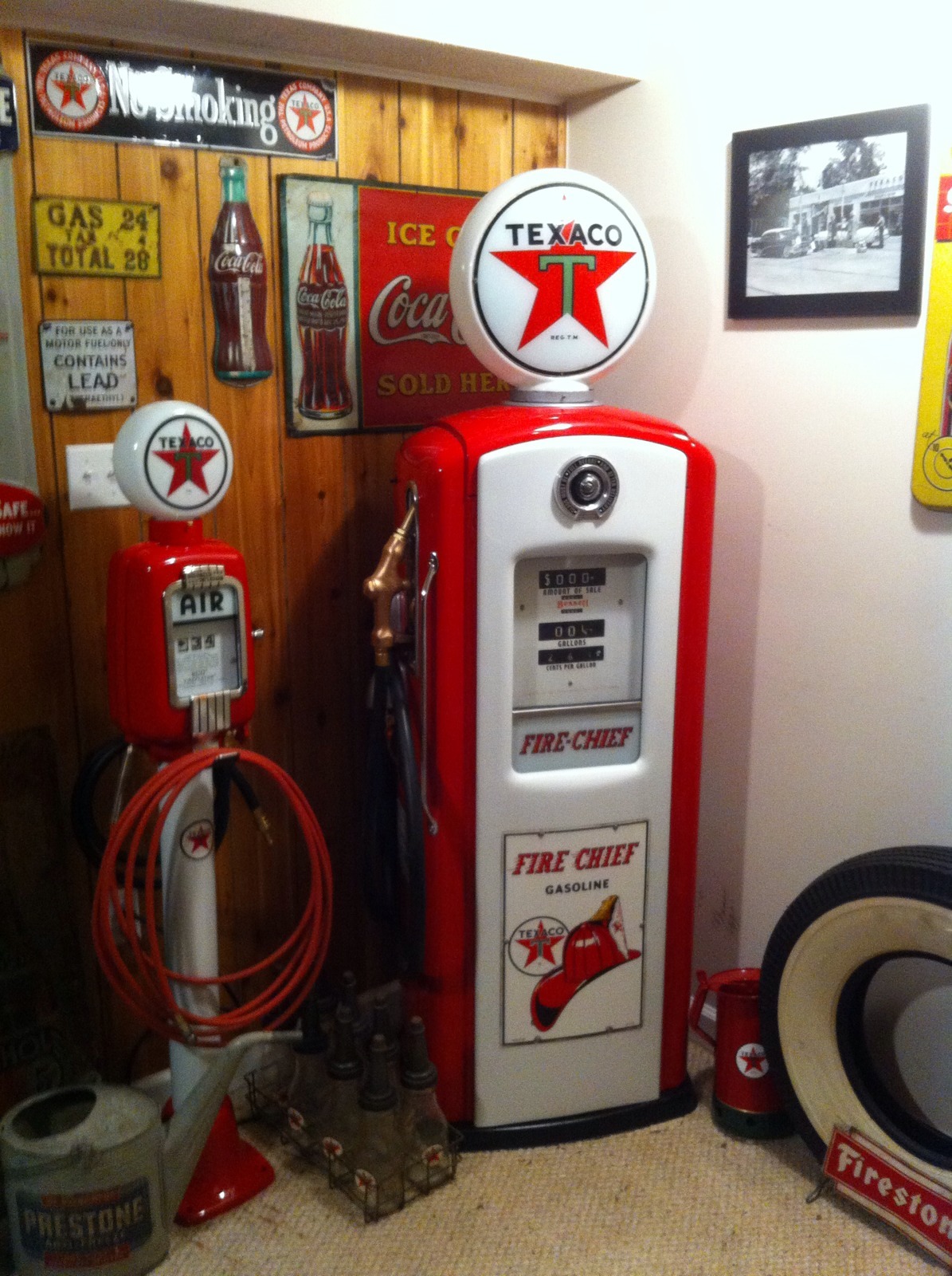 Vintage Eco  Air Meter Gas Oil Texaco Restored Water With Texaco Lights