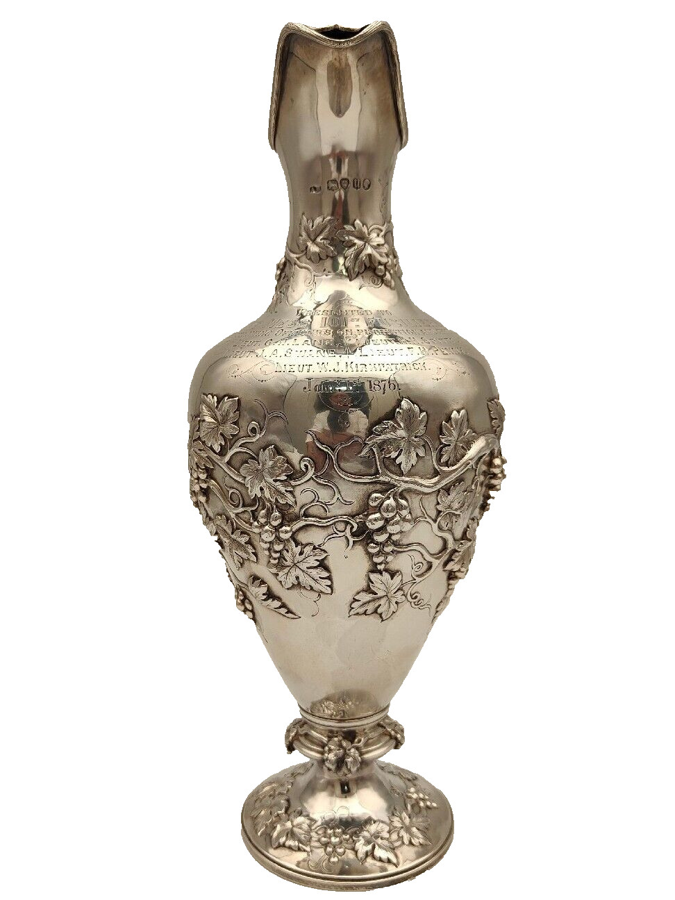 Victorian Boer War Silver Wine Ewer Alexander Macrae Royal Army 101st. Fusiliers