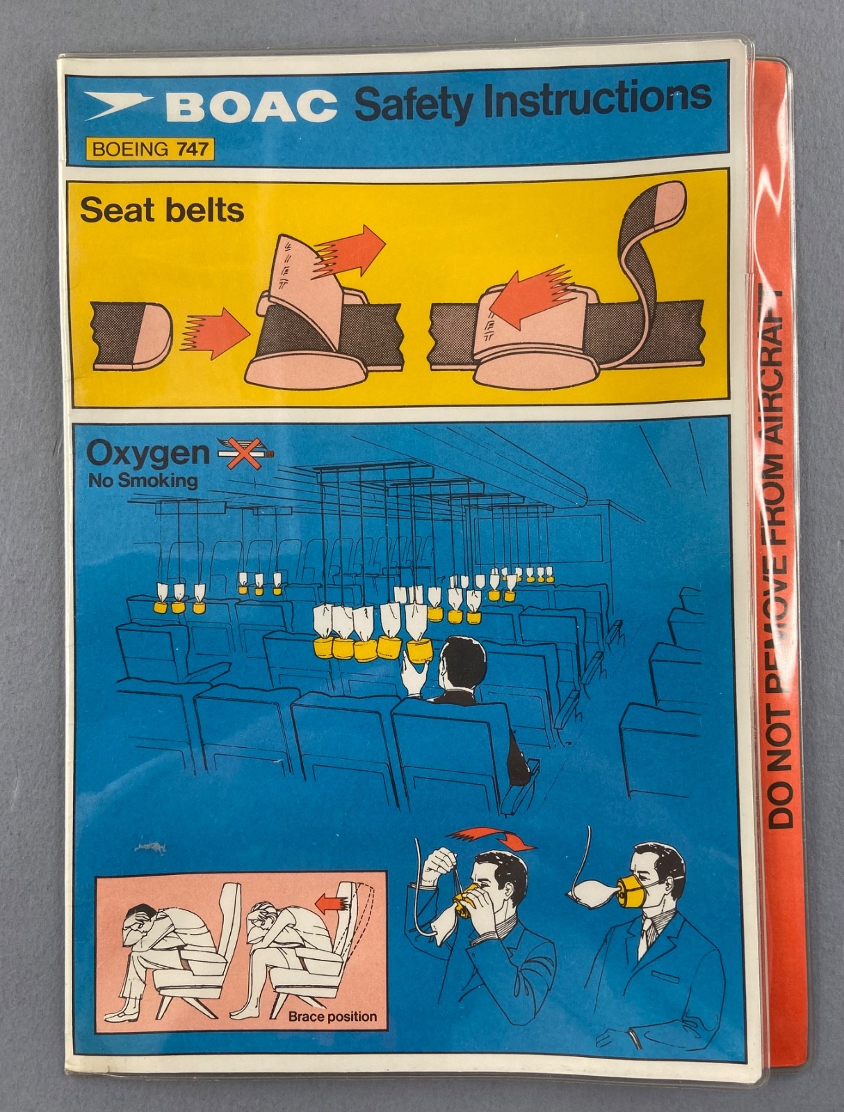 BOAC Boeing 747 Airline Safety Card Vintage BA British Airways BOAC Boeing 747 Airline Safety Card Vintage BA British Airways