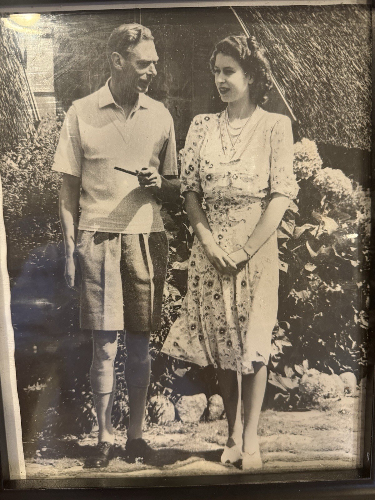 Authentic and original photo of The King and Princess Elizabeth. Authentic and original photo of The King and Princess Elizabeth.