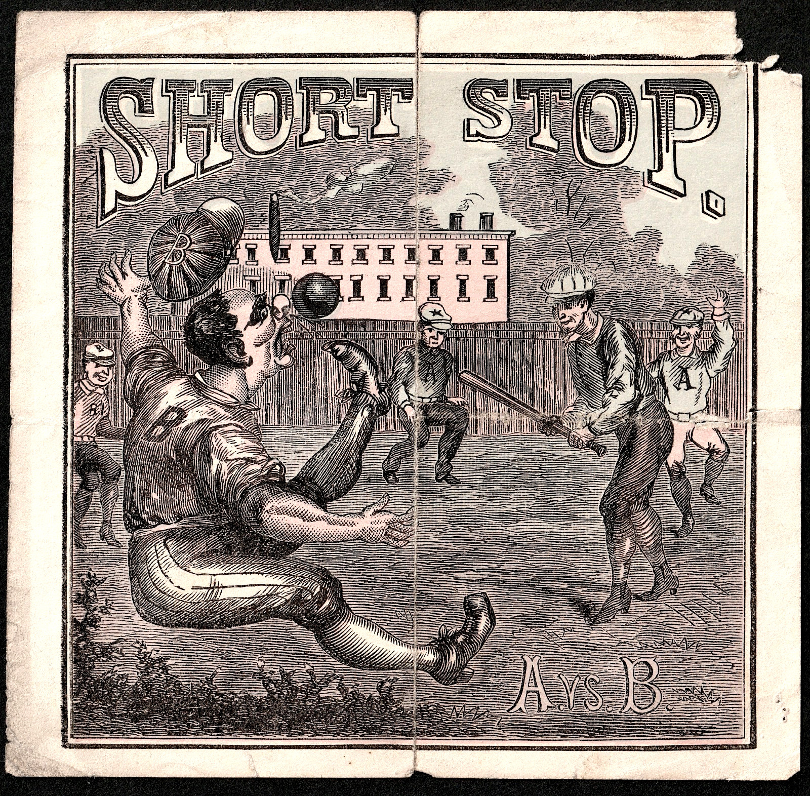 1870's Baseball Ext. RARE Short Stop G Harris & Son Outer Cigar Box Label SR.L.s 1870's Baseball Ext. RARE Short Stop G Harris & Son Outer Cigar Box Label SR.L.s