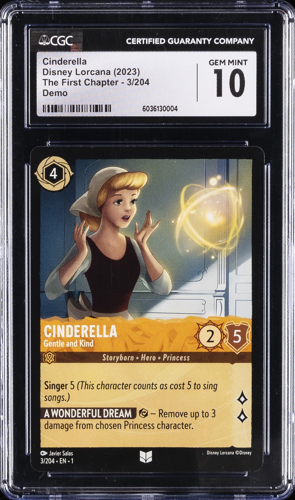2023 THE FIRST CHAPTER DEMO #3/204 CINDERELLA CGC 10 GEM MINT