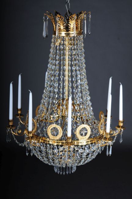 Empire Crystal Chandelier Charles X Brilliant, Full Gold F-Pf-2 Empire Crystal Chandelier Charles X Brilliant, Full Gold F-Pf-2