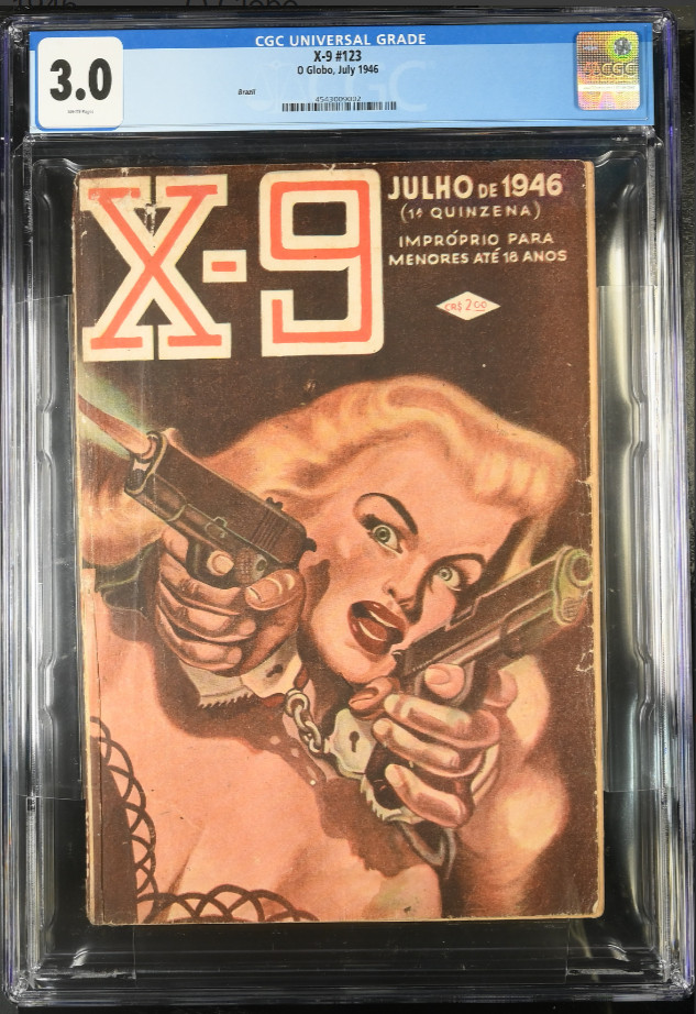 MARCH 1946 NEW DETECTIVE VOL 8 CGC 3.0 HIGHEST GRADED BONDAGE COVER PULP BRAZIL