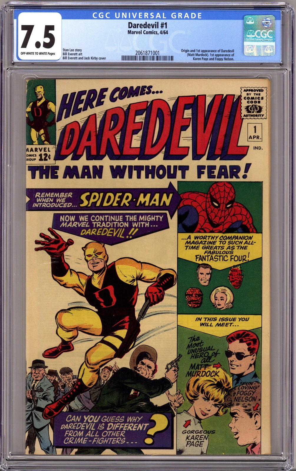Daredevil Vol 1 1 CGC 7.5 (VF-) (1964) Daredevil Vol 1 1 CGC 7.5 (VF-) (1964)