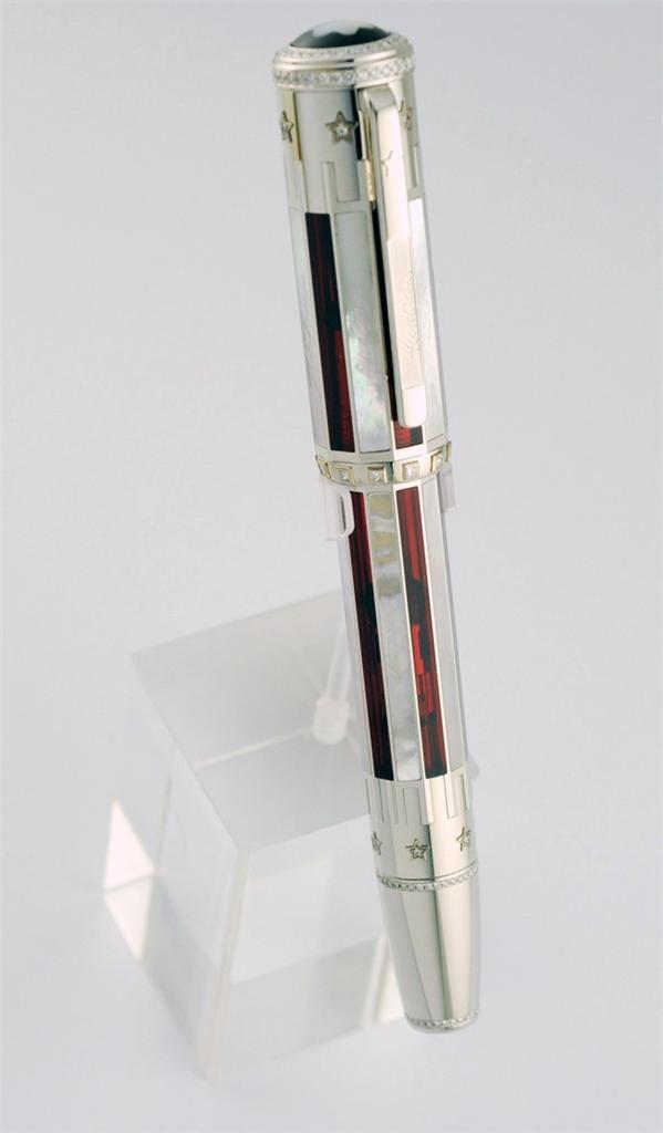 MONTBLANC RARE 4th OF JULY SKELETON LE OF 8 PENS SOLID 18K GOLD DIAMONDS