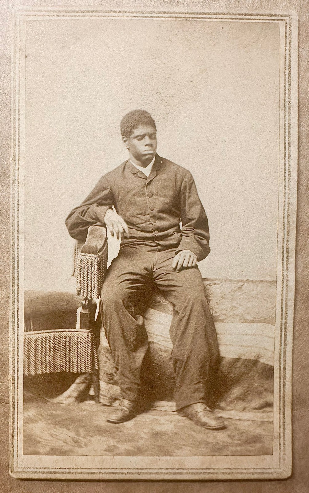 BLIND TOM - RARE CDV PHOTO PIANO PLAYER SAVANT AFRICAN AMERICAN 1860s BLACK MAN