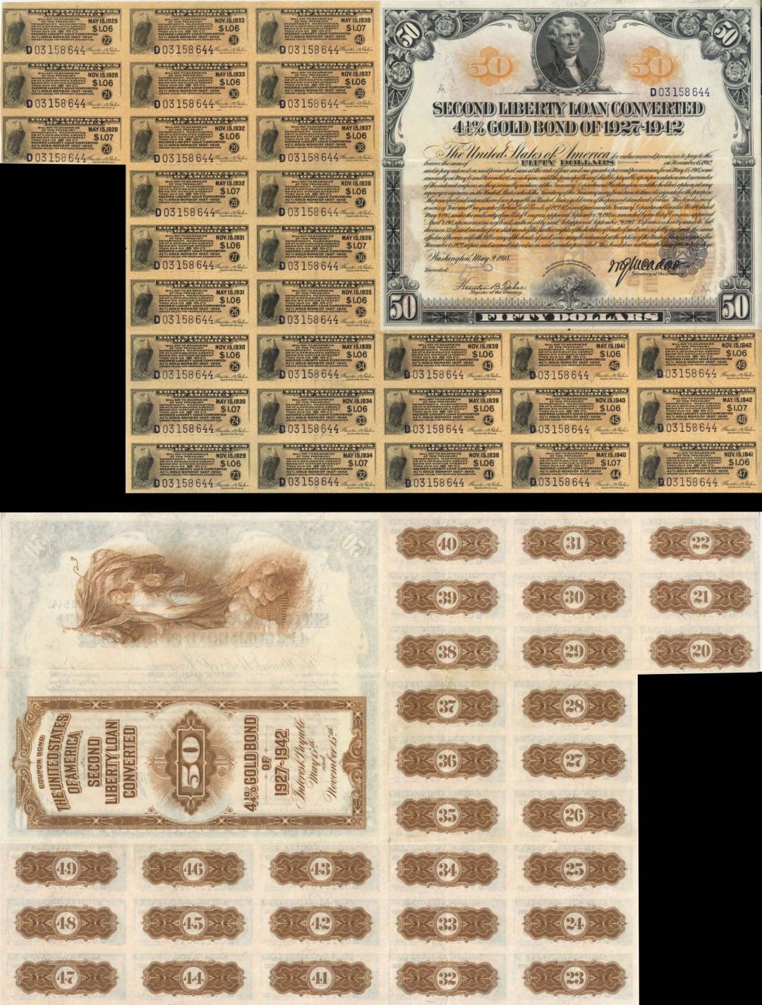 Second Liberty Loan Converted 4 1/4% Gold Bond of 1927-1942 - $50 2nd Liberty Second Liberty Loan Converted 4 1/4% Gold Bond of 1927-1942 - $50 2nd Liberty