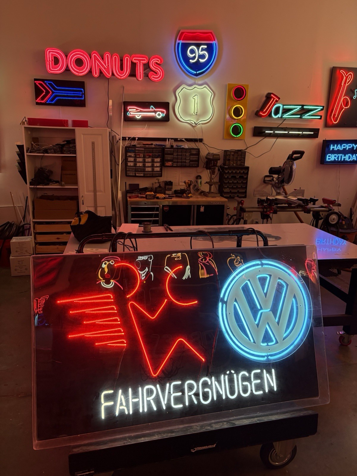 Original Vintage Volkswagen Dealership Neon Sign 5x3 Ft