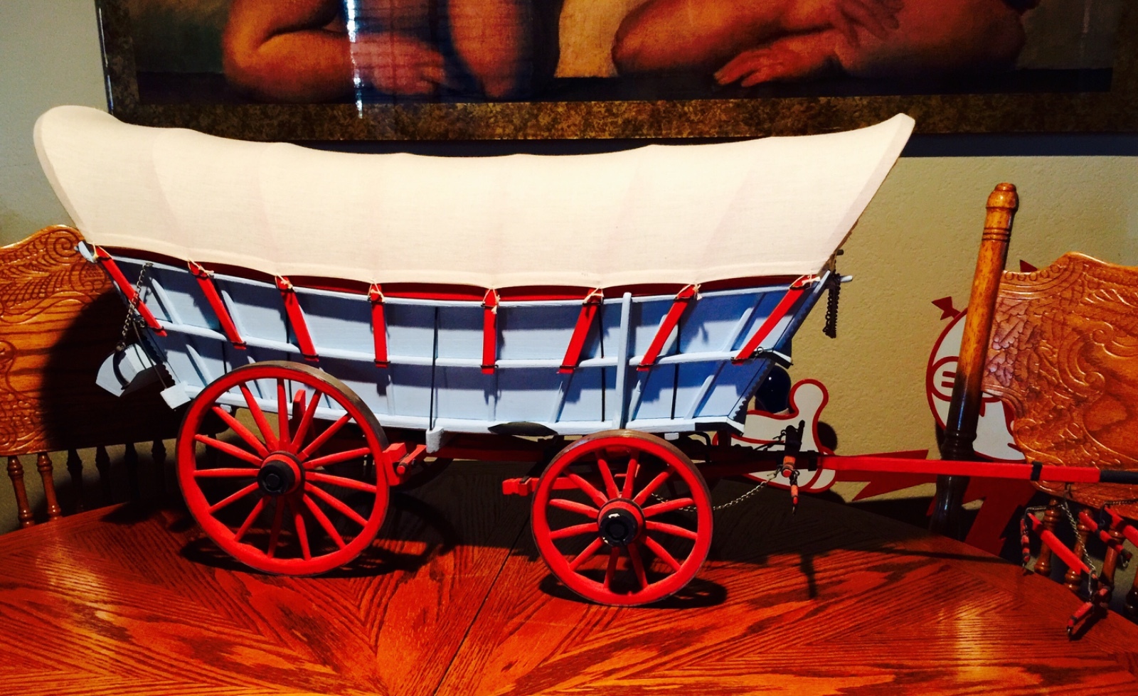 VINTAGE WESTERN SCALE COVERED WAGON ART COWBOY HORSE DRAWN VINTAGE WESTERN SCALE COVERED WAGON ART COWBOY HORSE DRAWN
