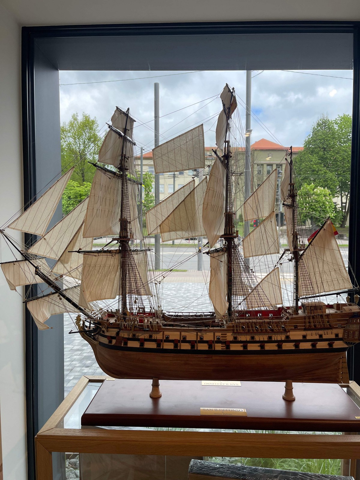 San Ildefonso Wooden Ship Model 125cm (50in) Handcrafted Display