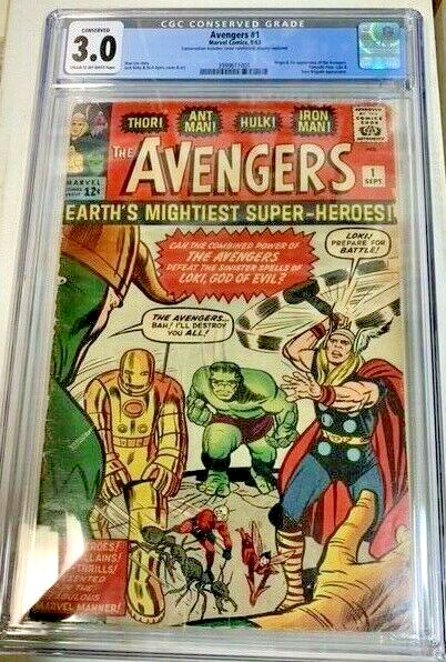 AVENGERS #1  CGC G/VG (3.0)  CONSERVED  JACK KIRBY   Never Cleaned or Pressed