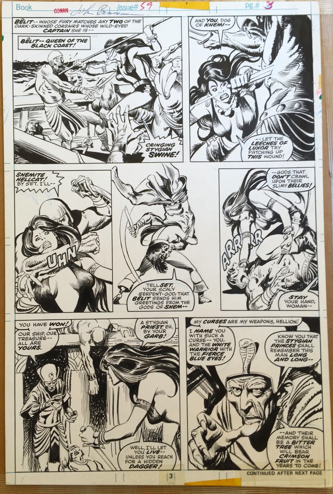 JOHN BUSCEMA - Conan the Barbarian #59  --  Queen of the Black Coast