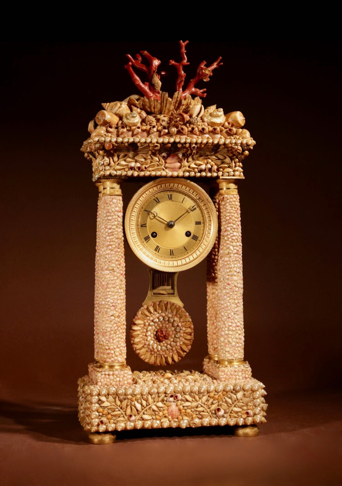 Impressive Italian Grotto Style Portico Clock, Italian/French Circa 1830 Impressive Italian Grotto Style Portico Clock, Italian/French Circa 1830