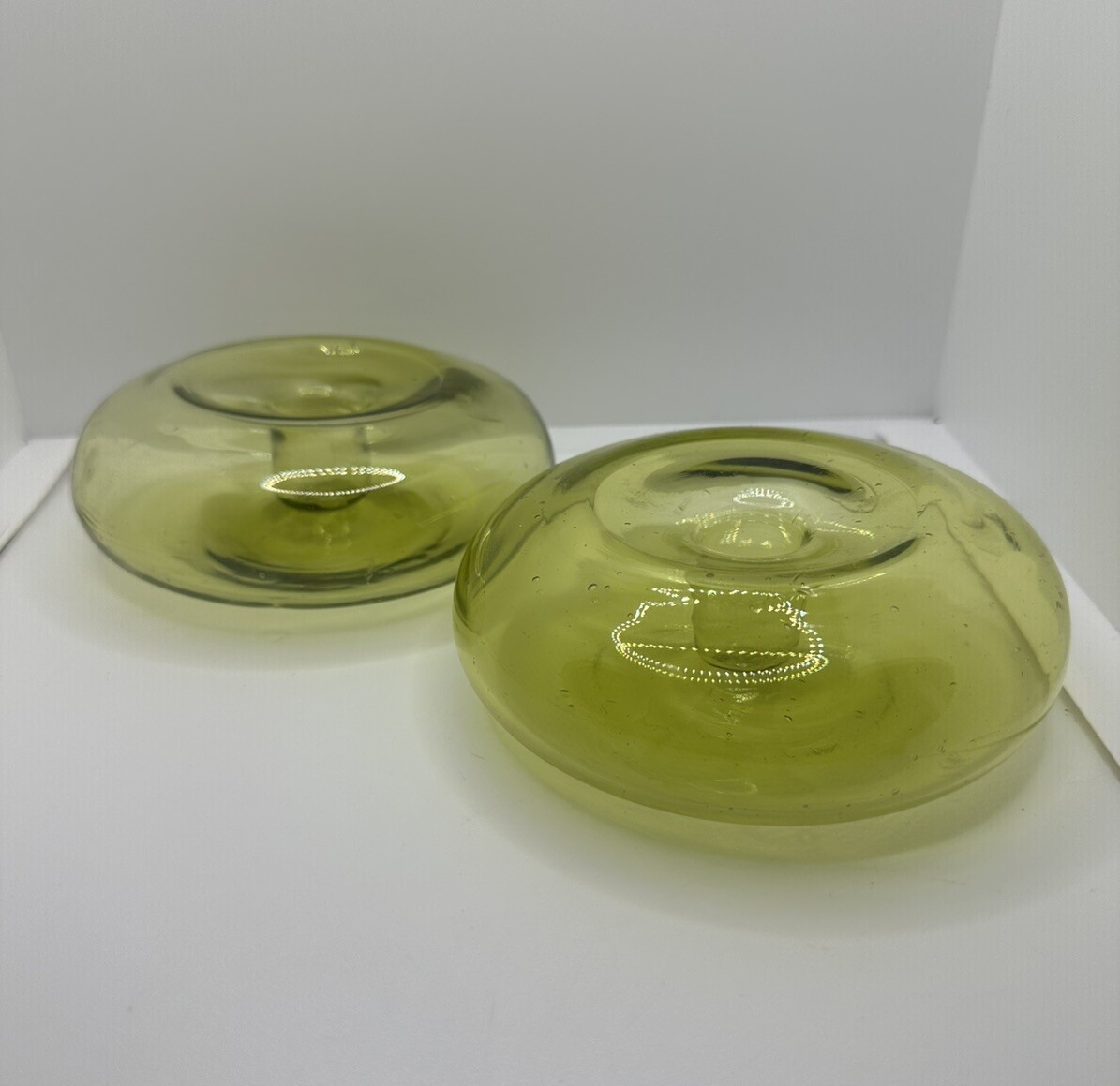 BLENKO Winslow Anderson Yellow Green Floating Candle Holder #902 SUPER RARE