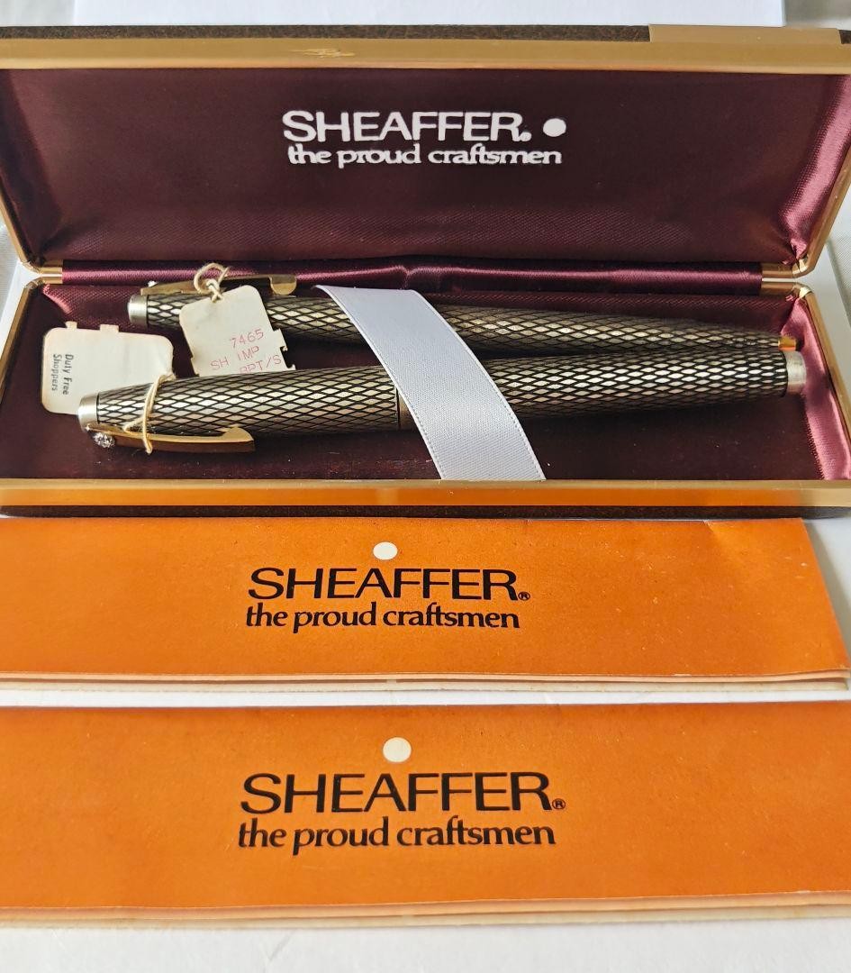 Rare Schafer Imperial Silver Fountain Pen Ballpoint Pen Set Diamond Decoration Rare Schafer Imperial Silver Fountain Pen Ballpoint Pen Set Diamond Decoration