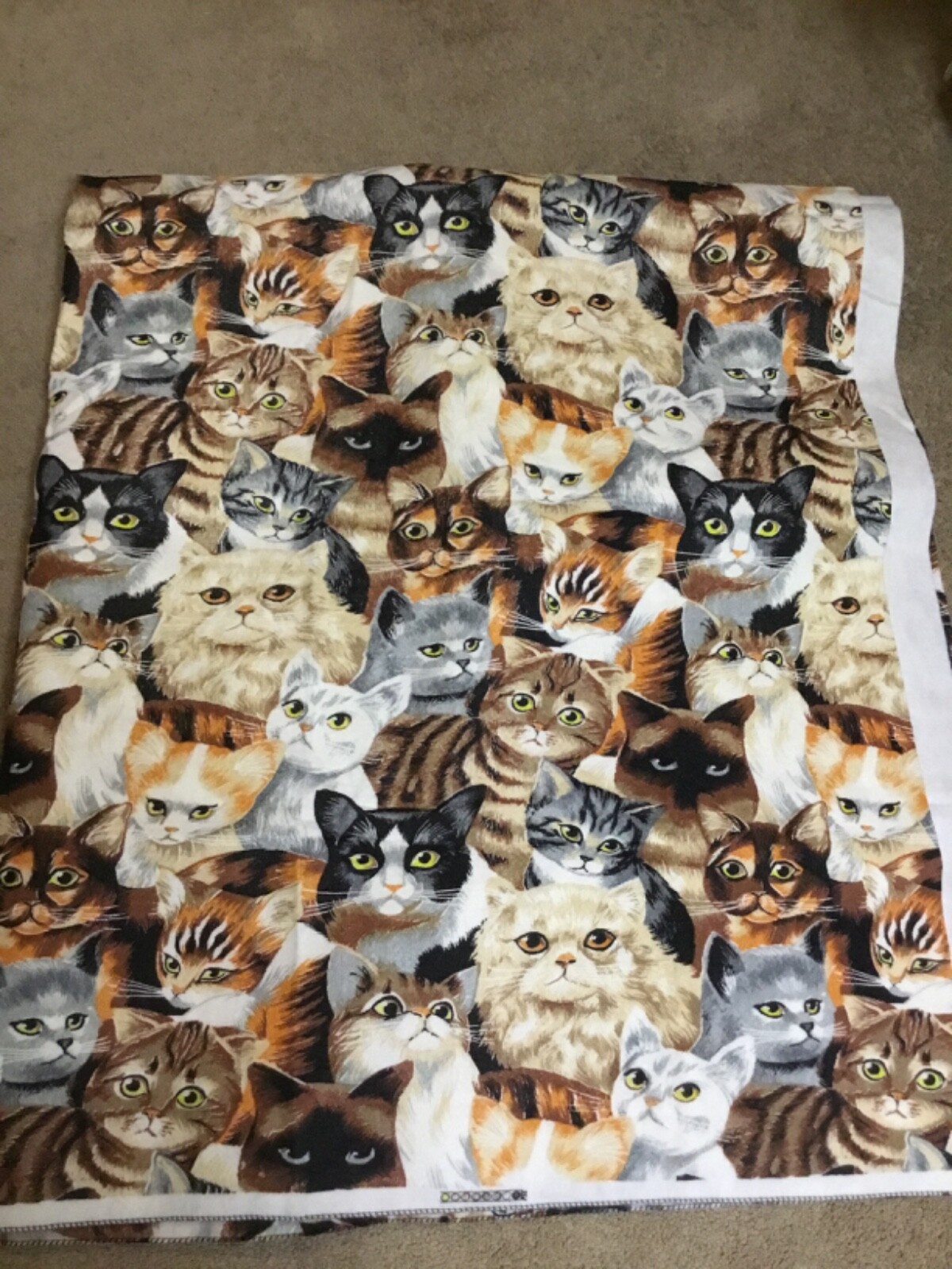 Vtg 80s AOP Cat KING Comforter Blanket. BRAND NEW Huge Made In USA One Of  Kind