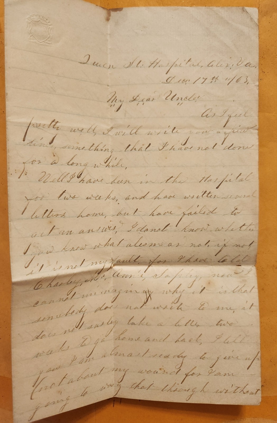 110th Ohio Letter Russian Fleet Dec 17-18, 1863 from Queen Street Hospl, Alex Va 110th Ohio Letter Russian Fleet Dec 17-18, 1863 from Queen Street Hospl, Alex Va