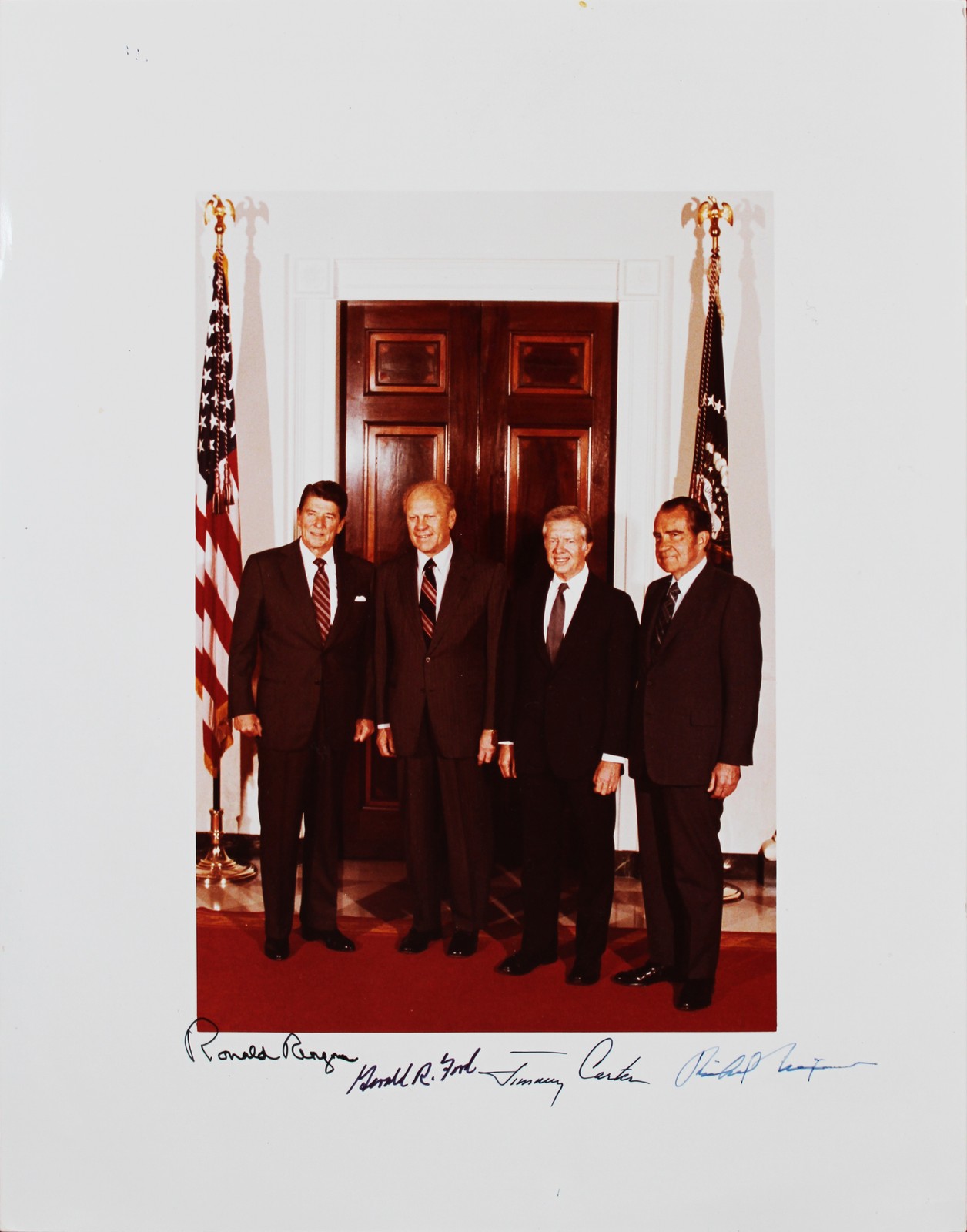 Gerald Ford, Jimmy Carter, Richard Nixon & Ronald Reagan Signed 11x14 Photo BAS Gerald Ford, Jimmy Carter, Richard Nixon & Ronald Reagan Signed 11x14 Photo BAS