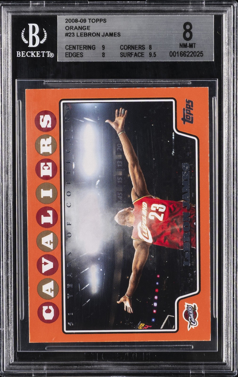2008-09 TOPPS ORANGE ##23 LEBRON JAMES BGS 8 2008-09 TOPPS ORANGE ##23 LEBRON JAMES BGS 8
