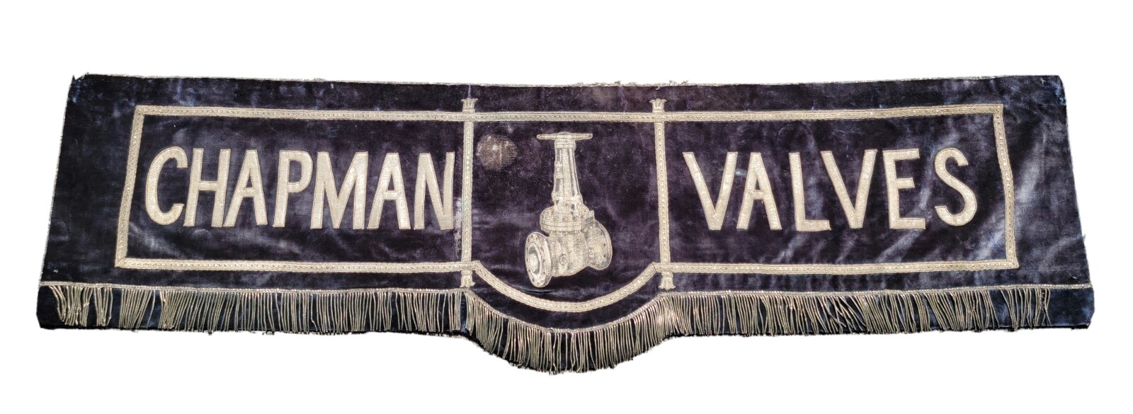Antique Embroidery Chapman Valve Indian Orchard Springfield Ma Advertising Sign Antique Embroidery Chapman Valve Indian Orchard Springfield Ma Advertising Sign