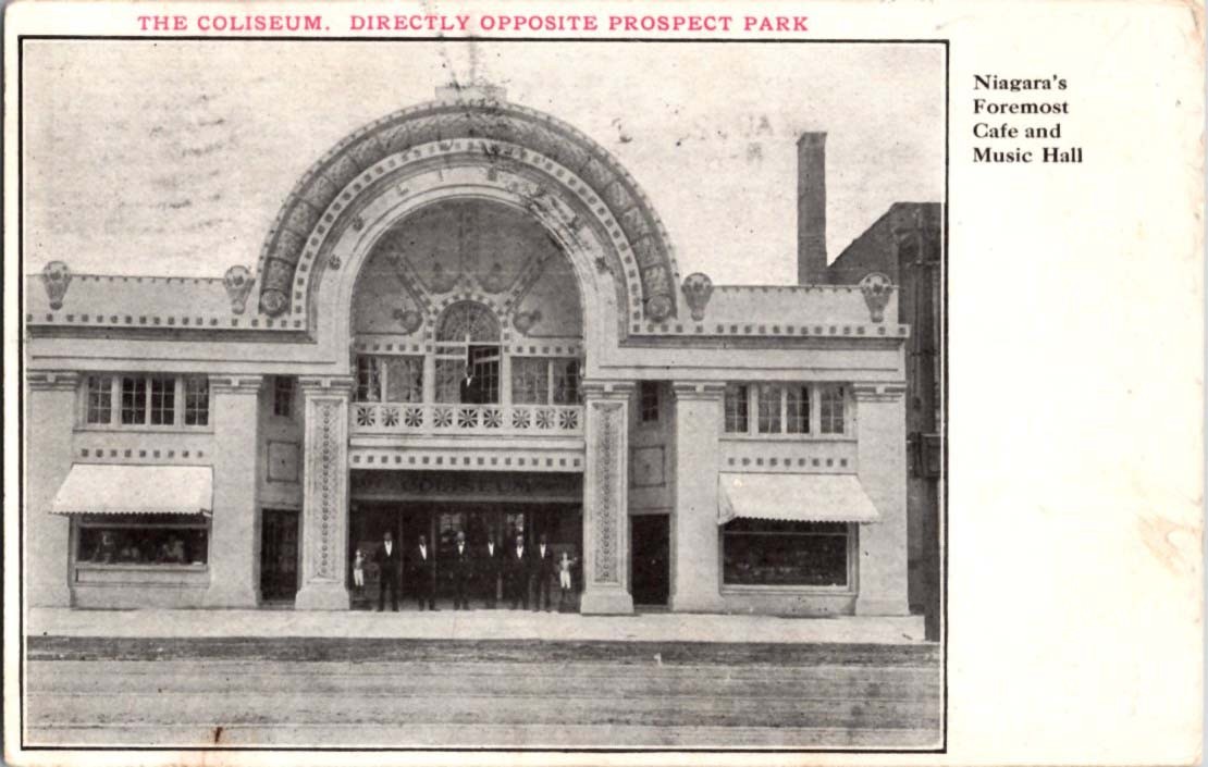 Niagara Falls NY postcard THE COLISEUM CAFE & MUSIC HALL 9/12 BI3165