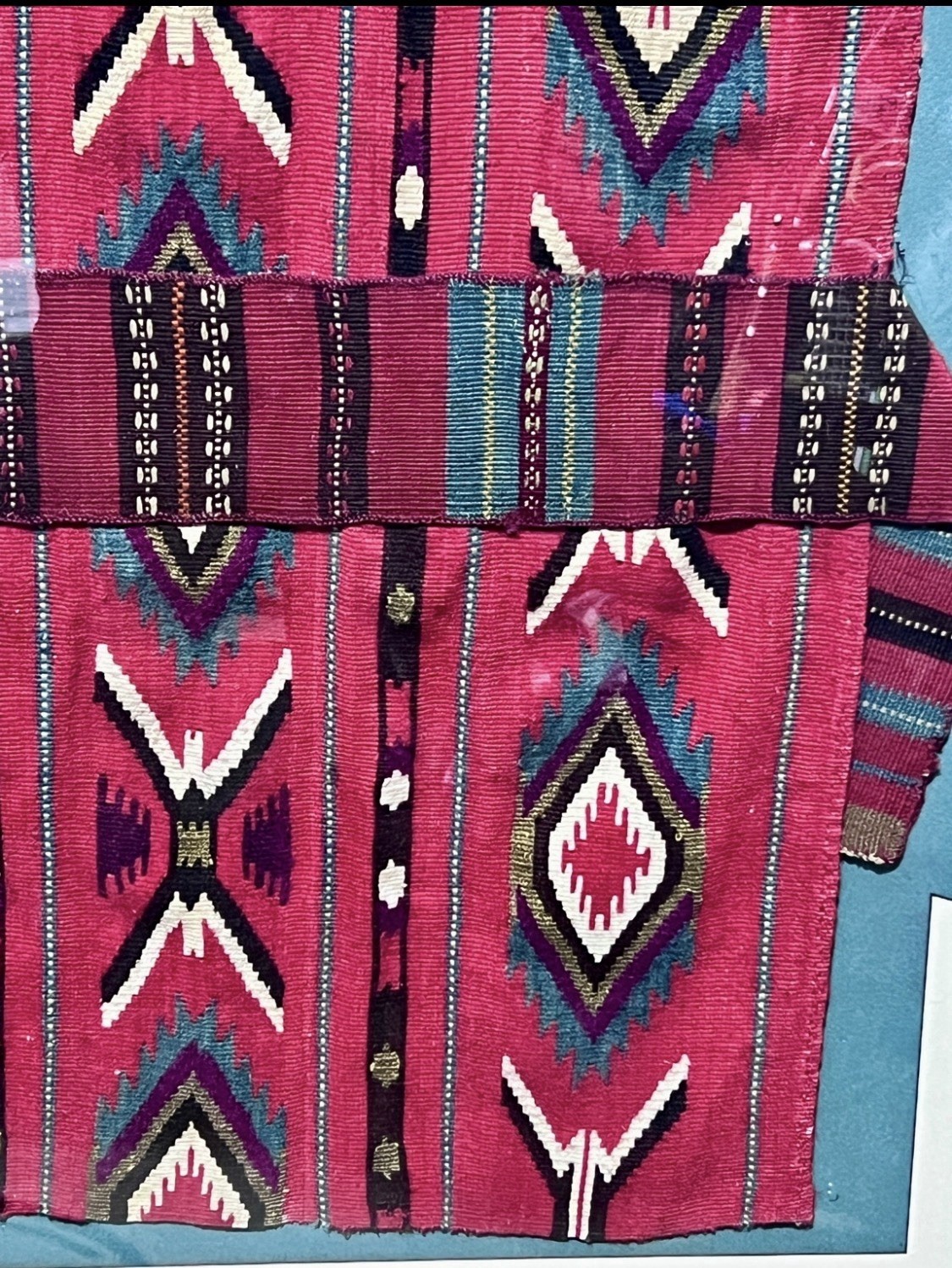 19th C Mexican Saltillo Serape Eye Dazzler Museum Framed Textile 45x38 Antique 19th C Mexican Saltillo Serape Eye Dazzler Museum Framed Textile 45x38 Antique