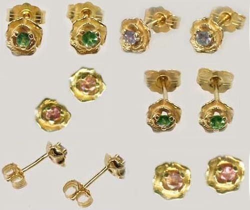 19thC Antique Alexandrite + 14kt Gold Earrings Russian Real Natural Color-Change 19thC Antique Alexandrite + 14kt Gold Earrings Russian Real Natural Color-Change