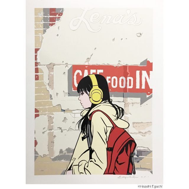 Hisashi Eguchi Lena's Café Print Silk Screen ed 100 takashi murakami Hisashi Eguchi Lena's Café Print Silk Screen ed 100 takashi murakami