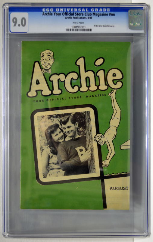ARCHIE Your Official Store Club Magazine #nn 8/49 CGC 9.0 1949 Archie cover RARE ARCHIE Your Official Store Club Magazine #nn 8/49 CGC 9.0 1949 Archie cover RARE