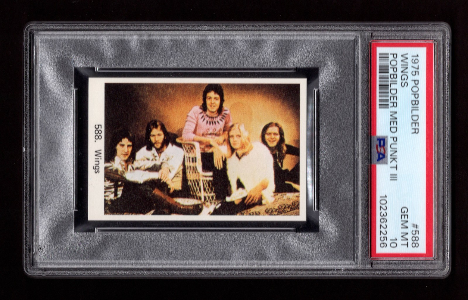 PSA 10 PAUL McCARTNEY of WINGS and THE BEATLES 1975 Popbilder Card HIGHEST GRADE PSA 10 PAUL McCARTNEY of WINGS and THE BEATLES 1975 Popbilder Card HIGHEST GRADE