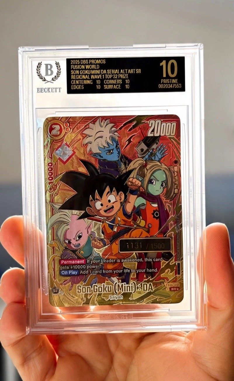 DBS Fusion World Son Goku (Mini): DA Alt Art Promo Serial 1131/1500 BLACK LABEL DBS Fusion World Son Goku (Mini): DA Alt Art Promo Serial 1131/1500 BLACK LABEL
