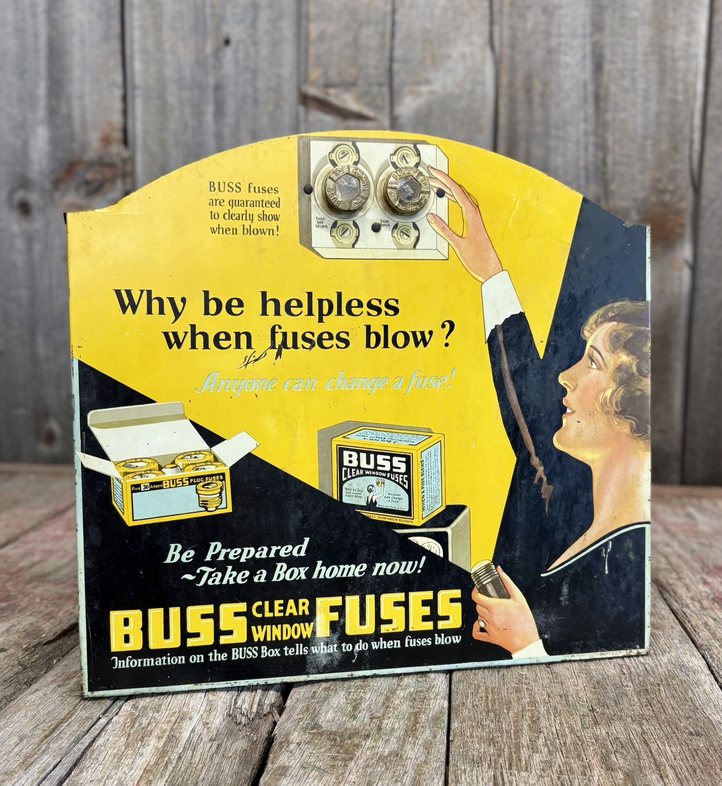 Antique 20s BUSS Fuses Counter Top Display Sign Cabinet RARE Cool Graphics π₯ Antique 20s BUSS Fuses Counter Top Display Sign Cabinet RARE Cool Graphics π₯