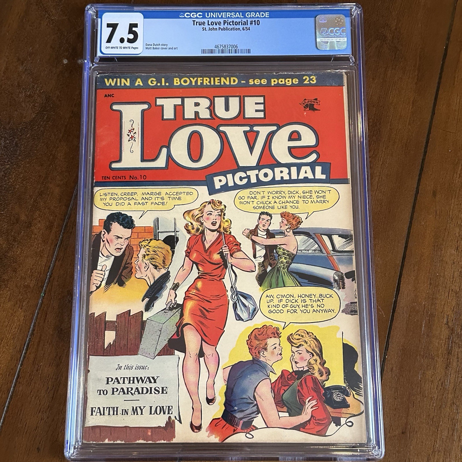 True Love Pictorial #10 Matt Baker Cover St John 1954 CGC 7.5 Top of Census True Love Pictorial #10 Matt Baker Cover St John 1954 CGC 7.5 Top of Census