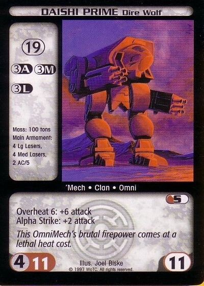 Daishi Prime (Dire Wolf) - Counterstrike - Battletech CCG Daishi Prime (Dire Wolf) - Counterstrike - Battletech CCG
