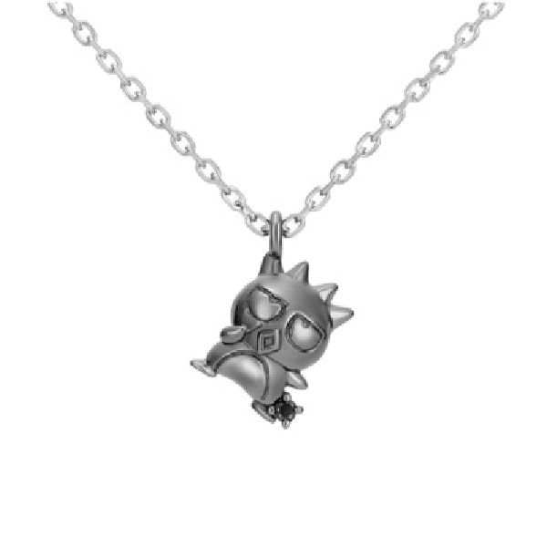 Sanrio Character BAD BADTZ-MARU Necklace Silver Black Coated Batsmaru U-TREASURE Sanrio Character BAD BADTZ-MARU Necklace Silver Black Coated Batsmaru U-TREASURE