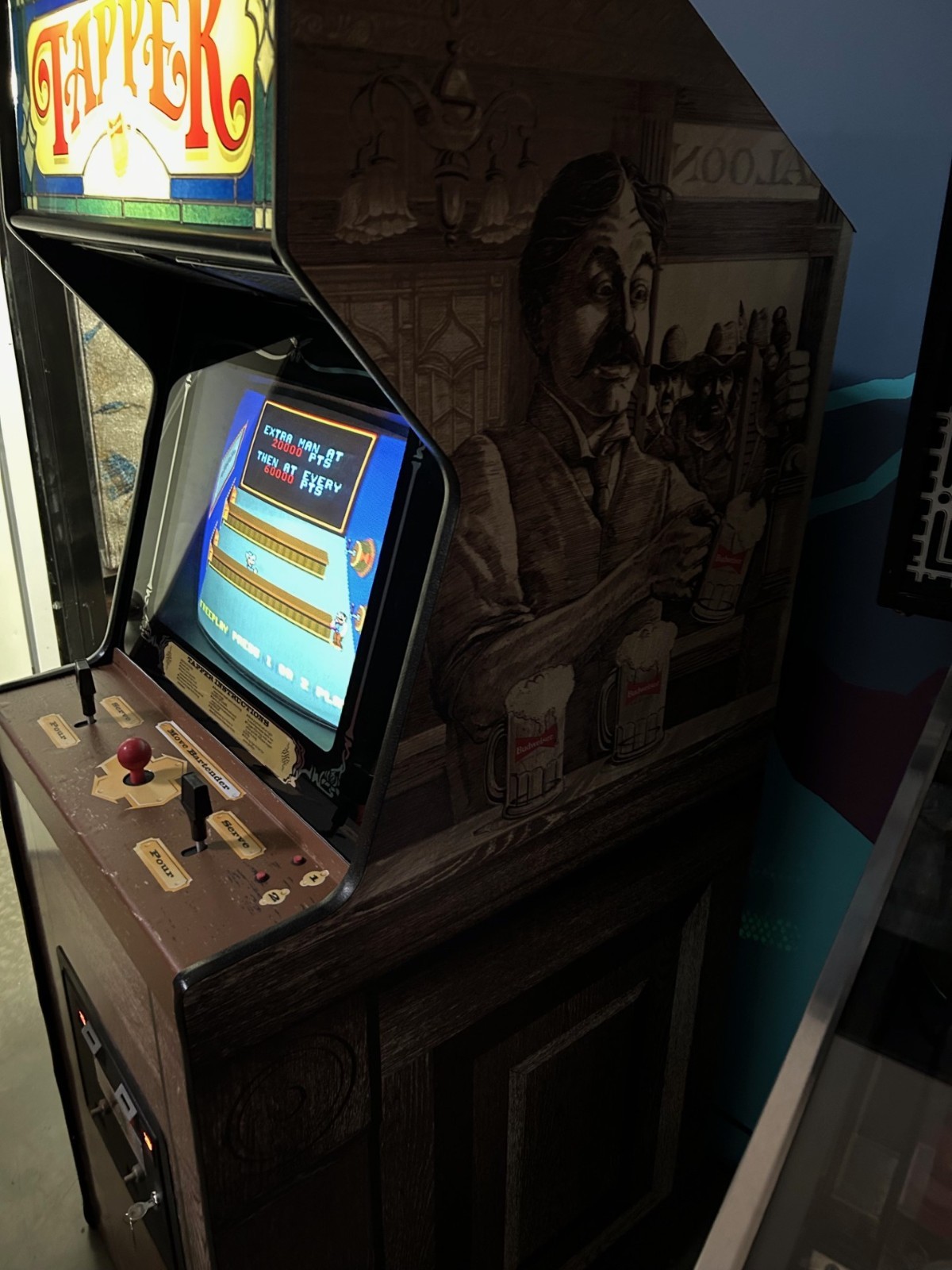 Vintage Budweiser Beer Tapper Arcade Machine Original Upright Cabinet -Rare