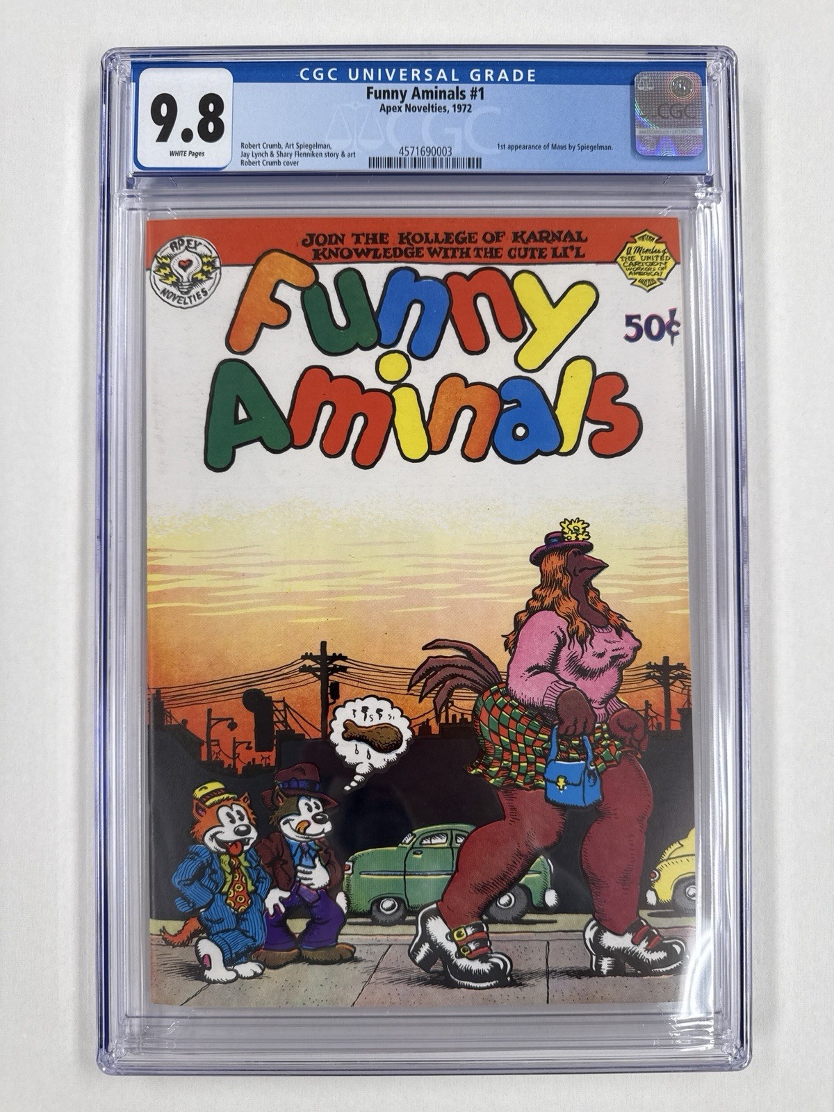 Funny Aminals #1 1972 CGC 9.8  Maus First App. R. Crumb Art Spiegelman ❄️ White