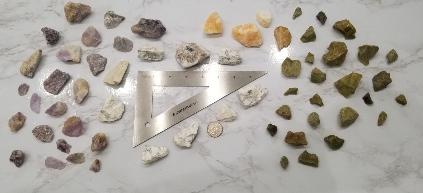 Uncut 25+ Oz Large Gemstone Lot Amythyst ? Citrine Zentron Green Gem Stone Craft