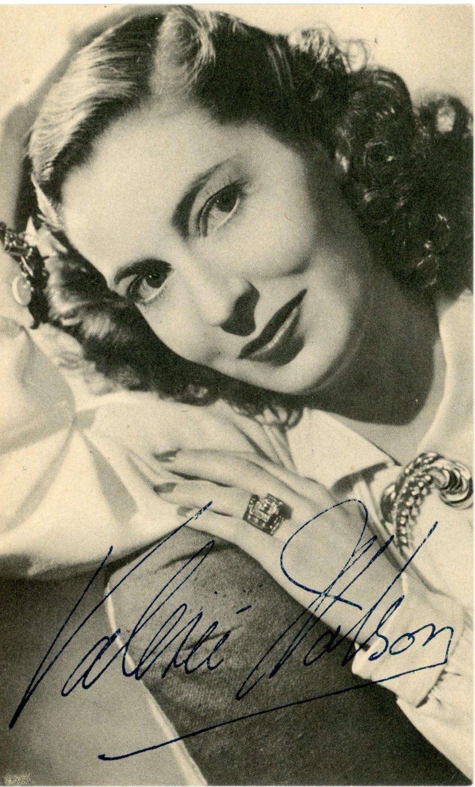 Valerie Hobson - Signed Vintage Cardstock Photograph