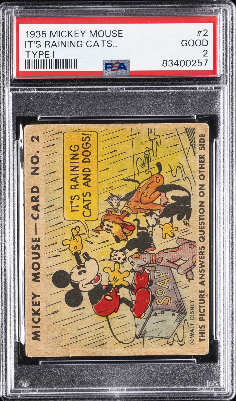 1935 MICKEY MOUSE TYPE I #2 IT'S RAINING CATS.. PSA 2