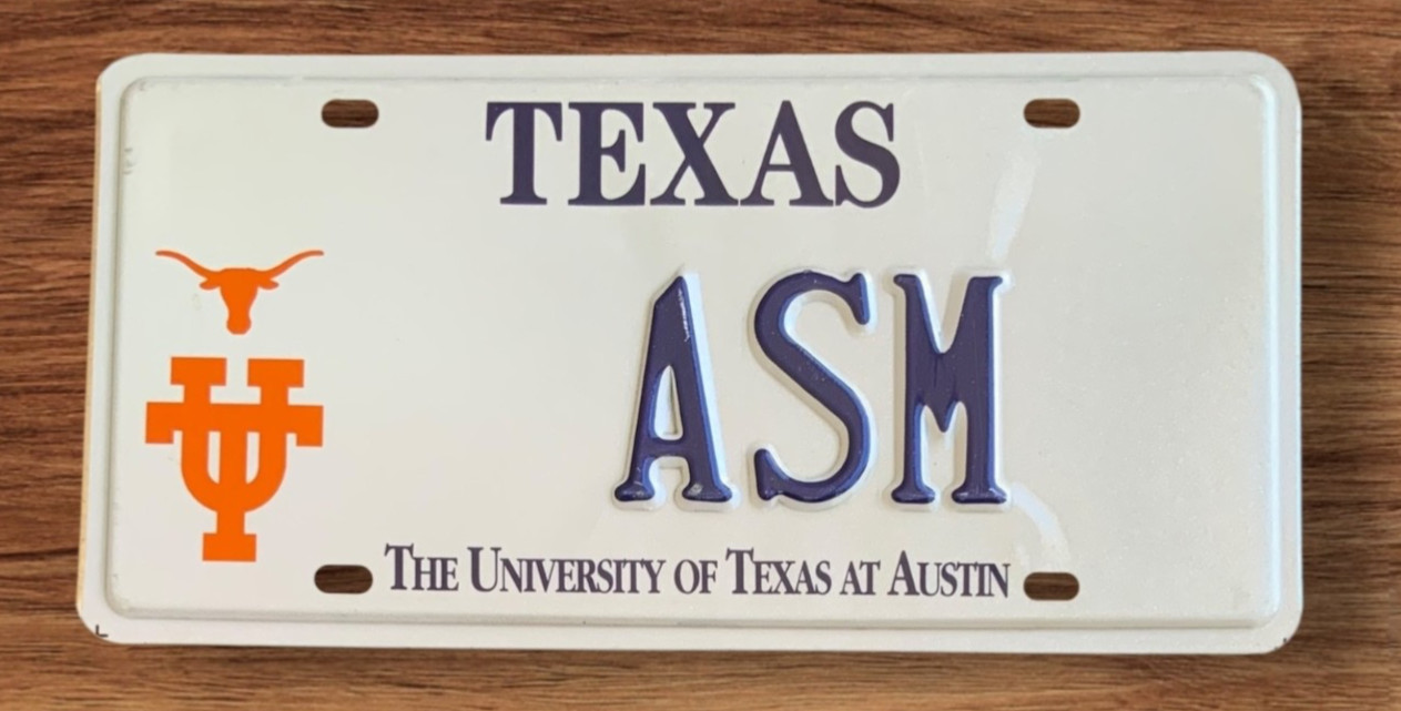 UNIV OF TXS AT AUSTIN VANITY GRAPHIC LICENSE PLATE UNIV OF TXS AT AUSTIN VANITY GRAPHIC LICENSE PLATE