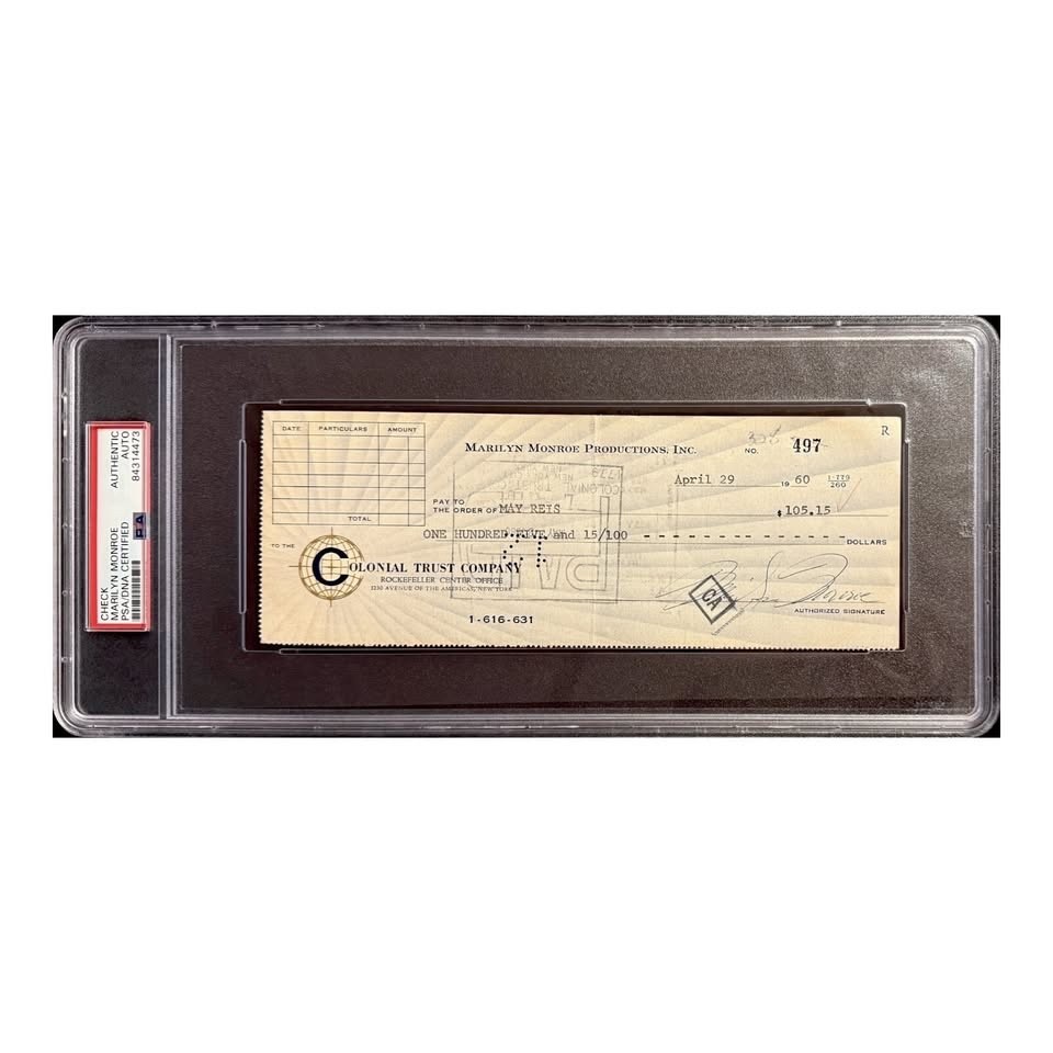 Marilyn Monroe Signed 1960 Personal Check PSA Authenticated Hollywood Autograph