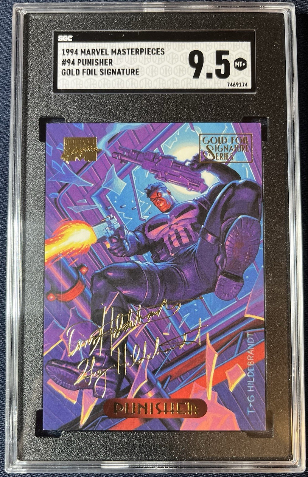 1994 Marvel Masterpieces PUNISHER FRANK CASTLE GOLD FOIL SIGNATURES #94 SGC 9.5