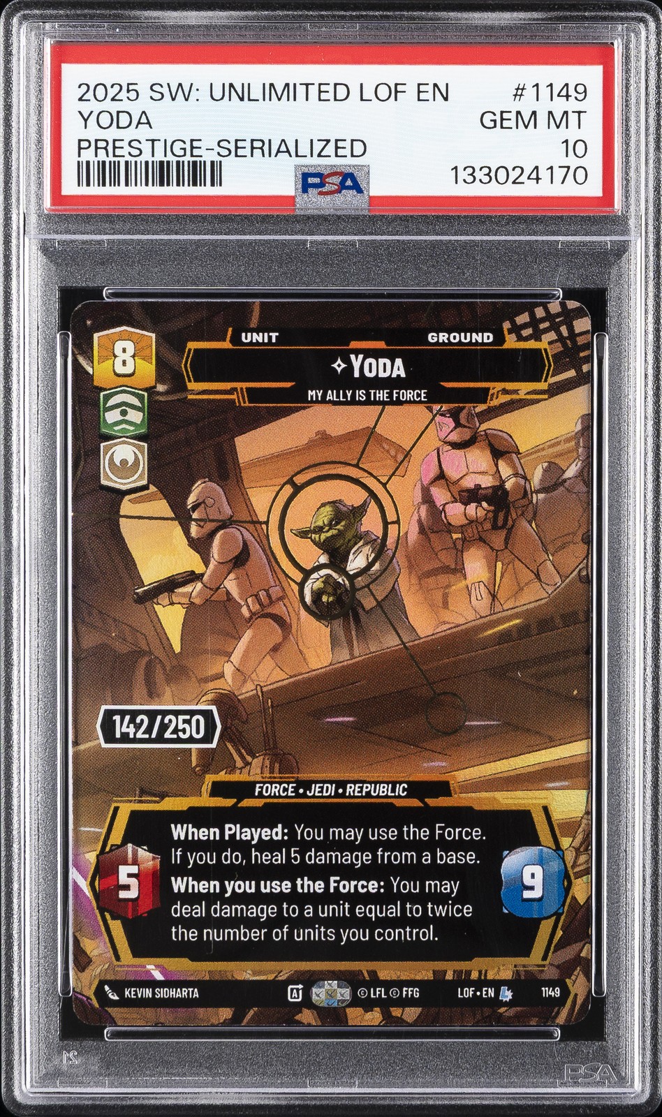 2025 PRESTIGE-SERIALIZED #1149 YODA, MY ALLY IS THE FORCE 142/250 PSA 10 2025 PRESTIGE-SERIALIZED #1149 YODA, MY ALLY IS THE FORCE 142/250 PSA 10