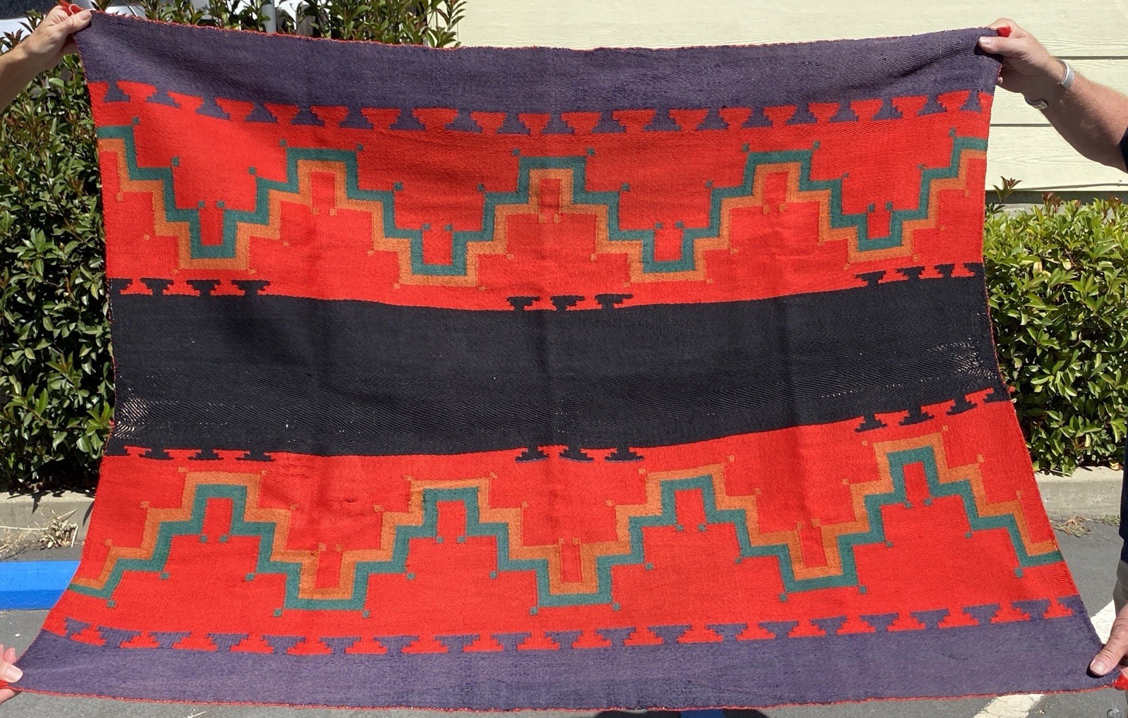 Circa 1880's to 1890's Native American Germantown Woman's Manta Rug